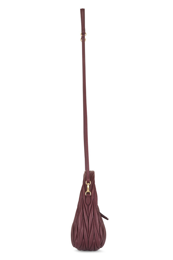 Miu Miu Small Wander Dark Red Quilted Crossbody - view 4