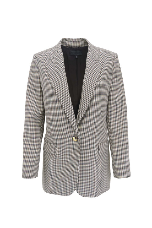 Nili Lotan - Diane Brown Houndstooth Wool Blazer 