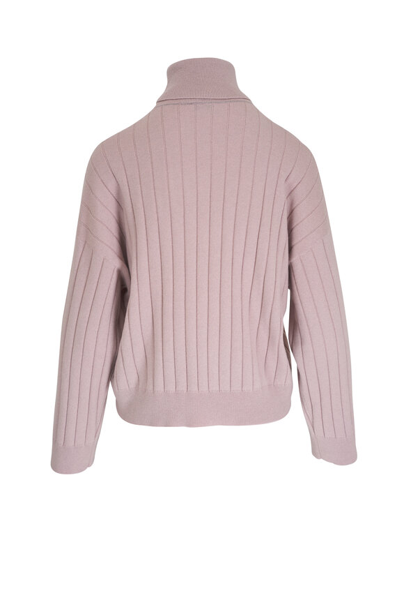 Brunello Cucinelli - Light Pink Ribbed Cashmere Turtleneck