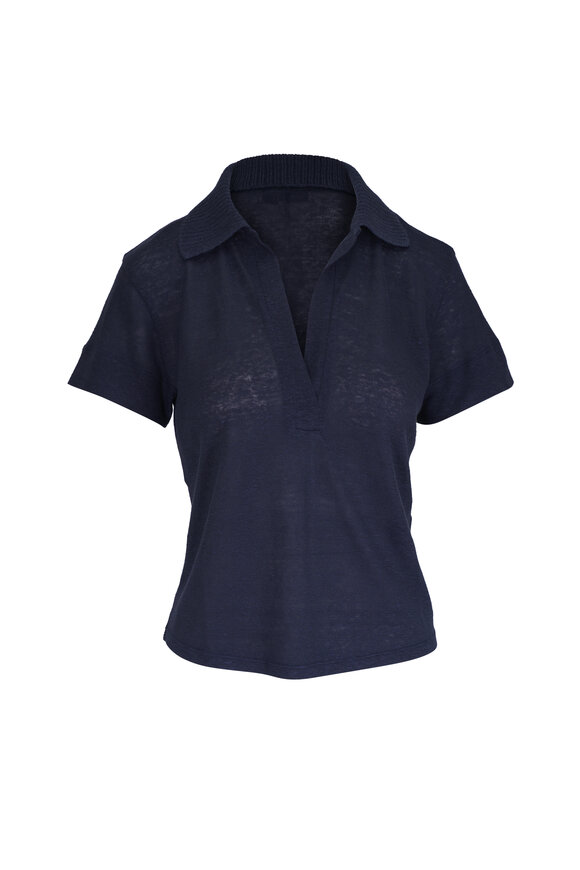Dorothee Schumacher Natural Ease Navy Blue Knit Polo