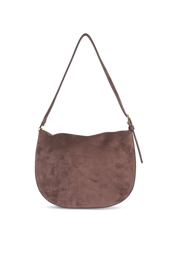 Savette Small Tondo Coffee Suede Hobo - view 3