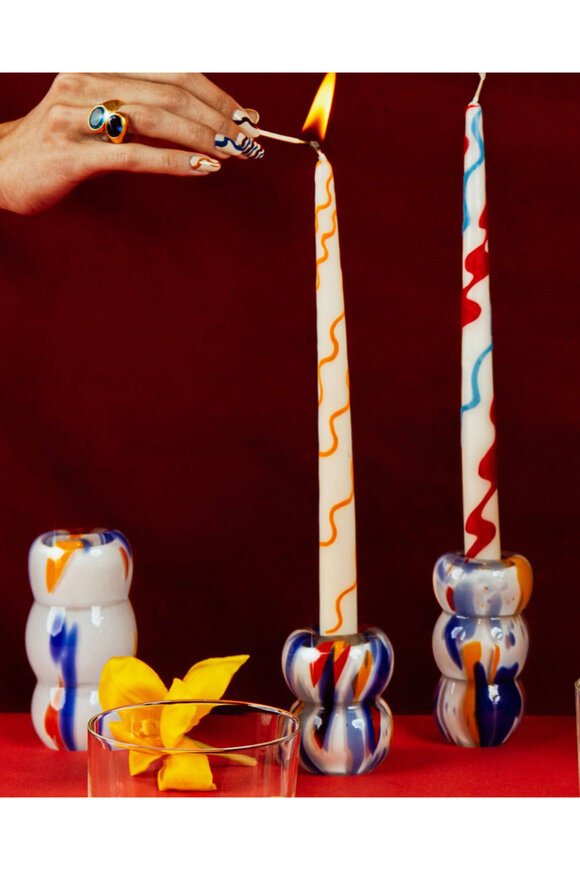 Misette Small Primary Confetti Glass Candleholder - view 3