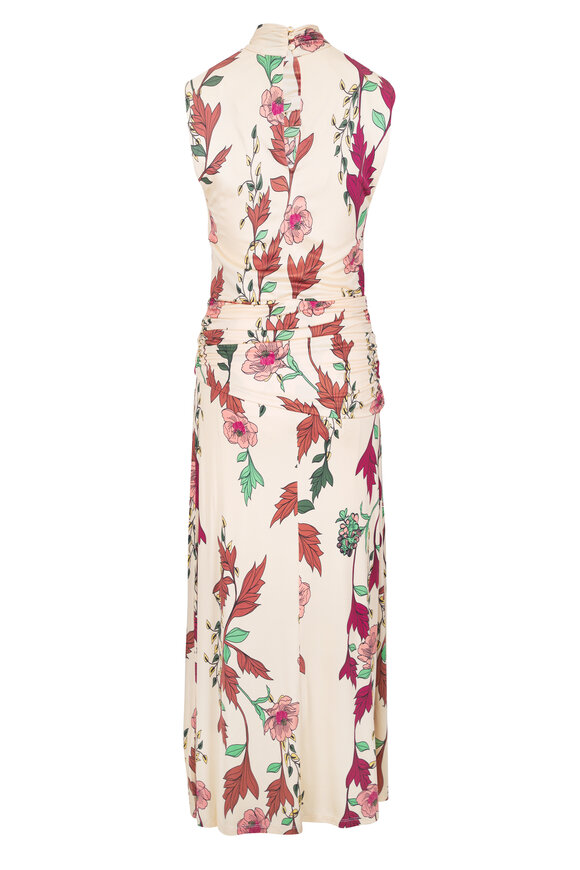 Johanna Ortiz Hibiscus Compass Ecru Midi Dress - view 3