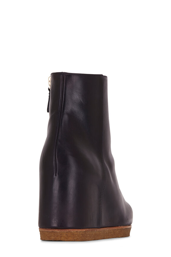 Chloé - Moreen Black Leather Wedge Ankle Boot, 60mm
