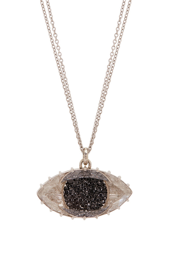 Renee Lewis - Two Chain Black & White Diamond Evil Eye Necklace