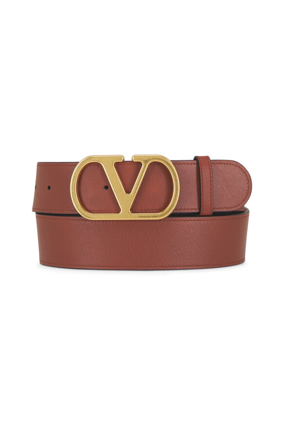 Valentino Garavani VLogo Black & Brown Leather Reversible Belt - view 3
