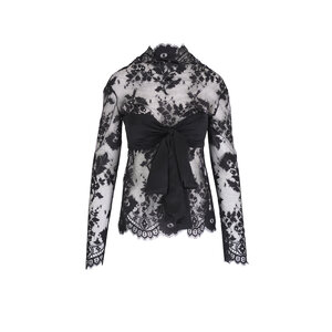 Zimmermann - Illustration Black Lace Bow Blouse | Mitchell