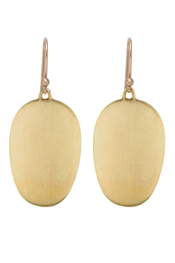 Ted Muehling 18K Green Gold Large Chip Earrings