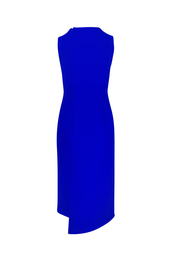 Akris Royal Blue Asymmetric Double-Face Wool Dress - view 4
