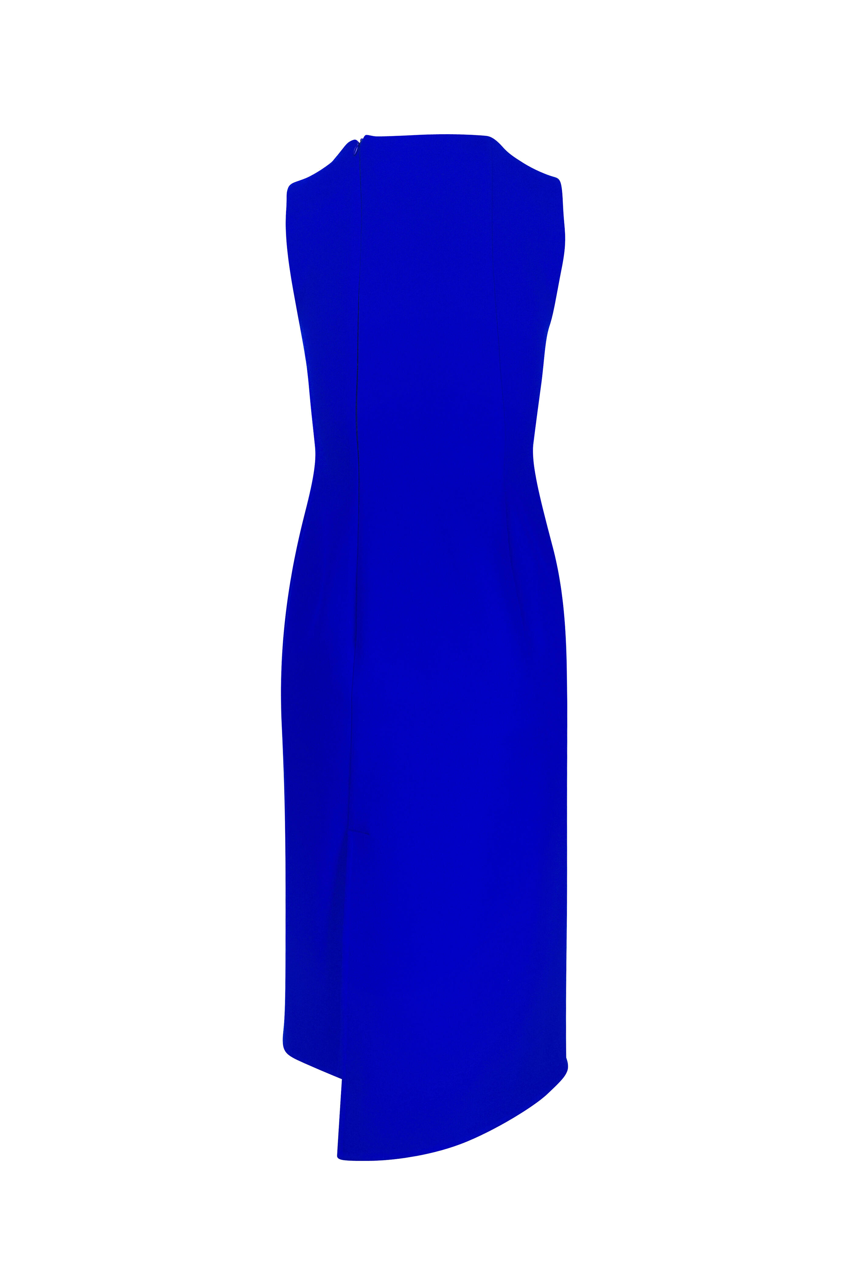 Akris - Royal Blue Asymmetric Double-Face Wool Dress