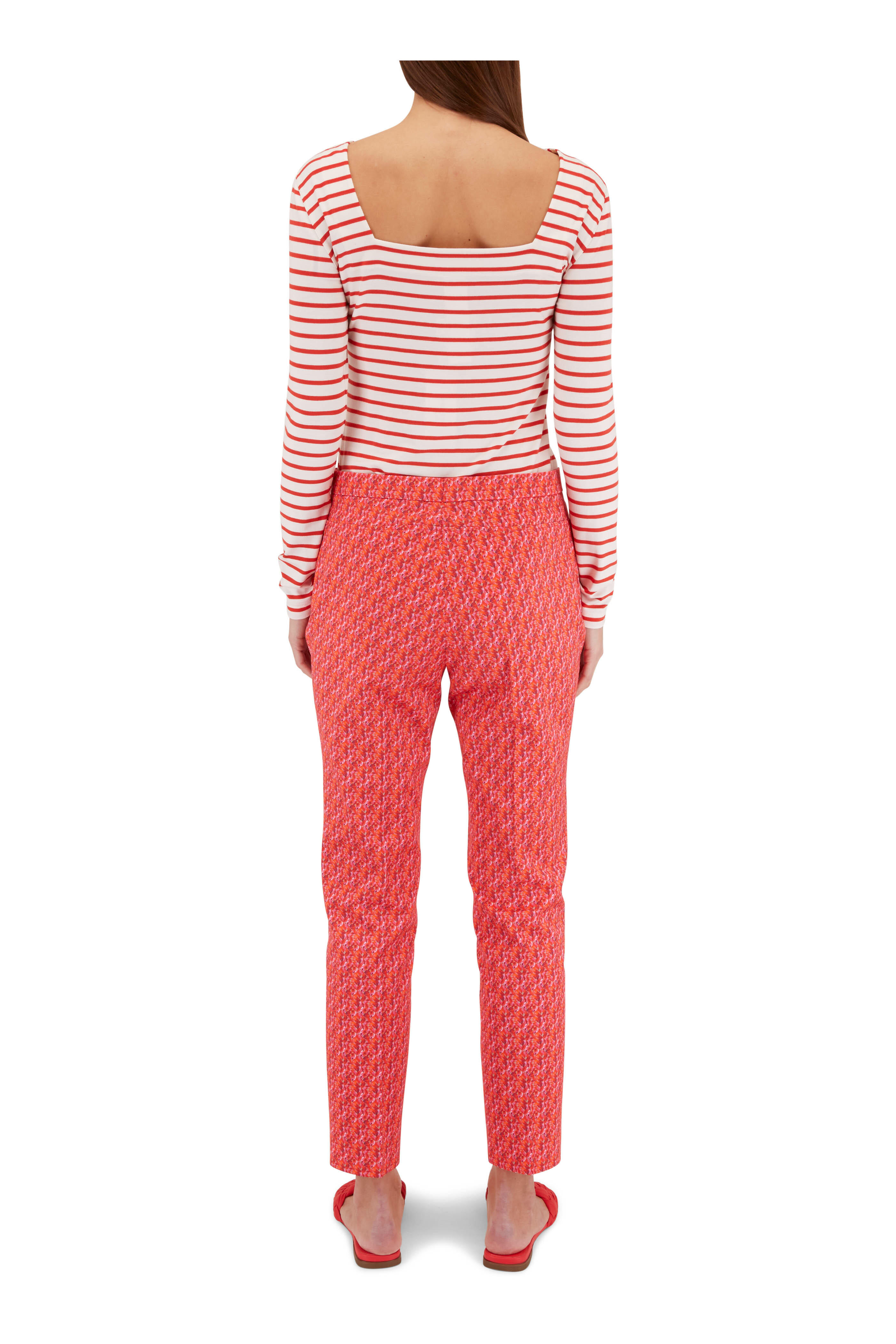 Akris Punto - Red & White Stripe Crewneck Long Sleeve T-Shirt