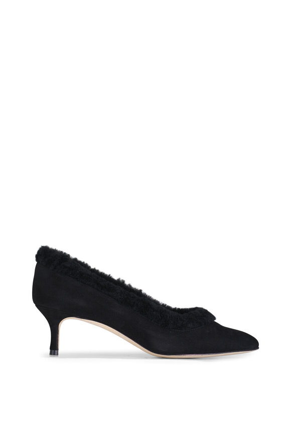 Manolo Blahnik - Meleagro Black Suede Pump, 50mm