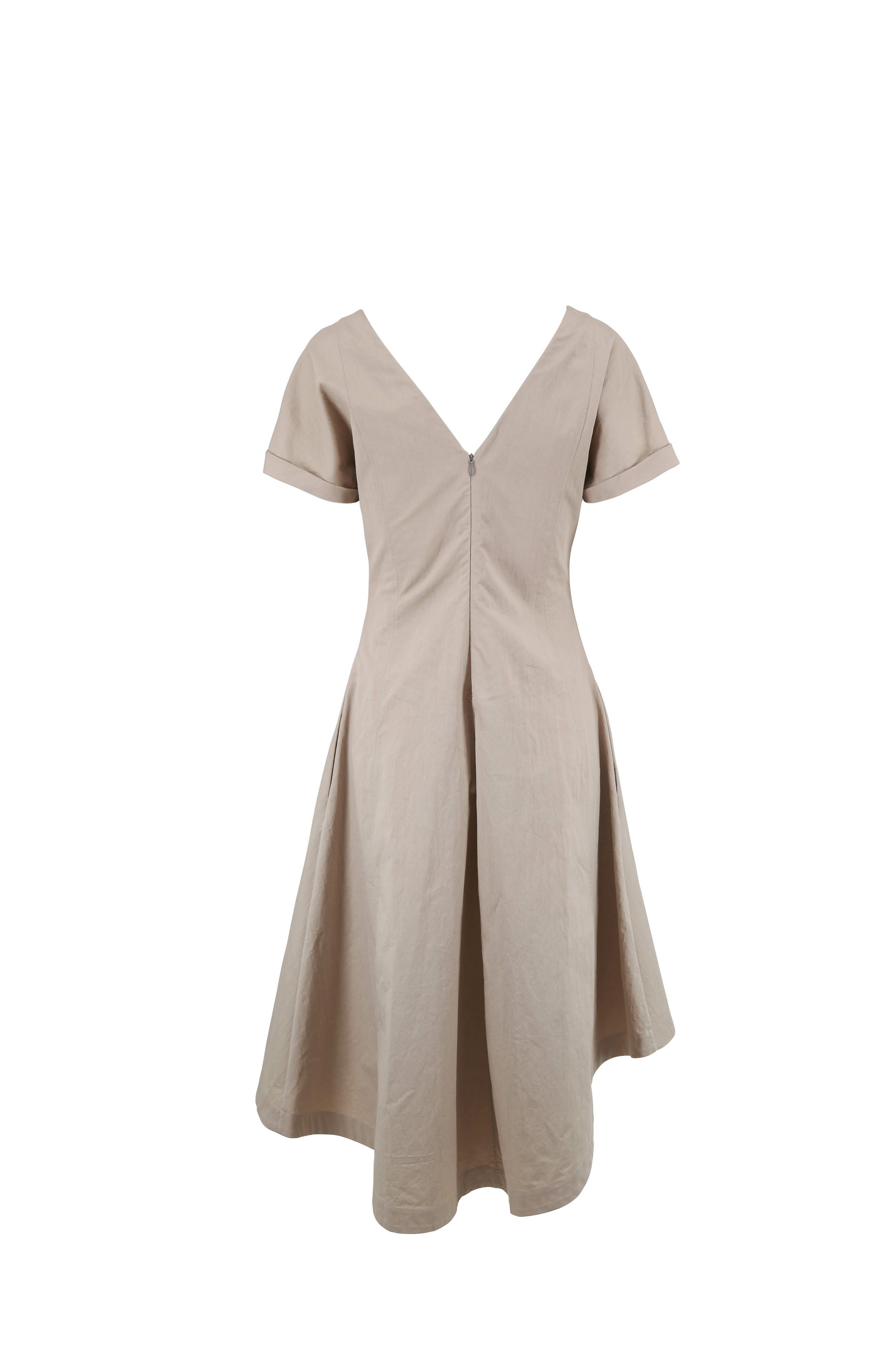 Brunello Cucinelli - Light Brown Stretch Cotton Short Sleeve