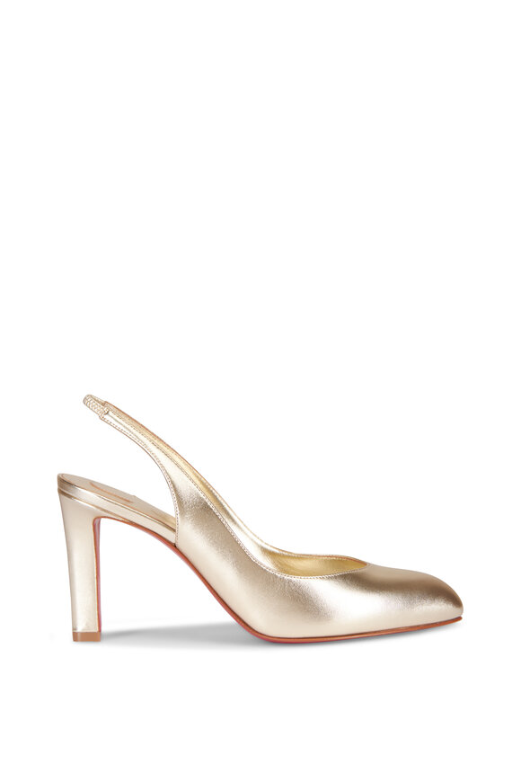 Christian Louboutin Fannylove Platino Metallic Slingback Pump, 85mm - view 2
