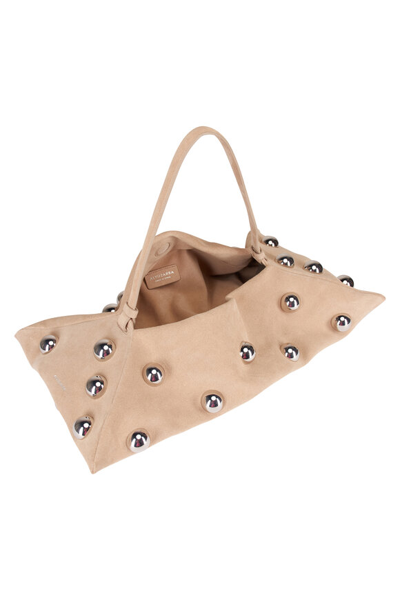 Altuzarra Origami Cappuccino & Silver Beaded Shoulder Bag - view 5