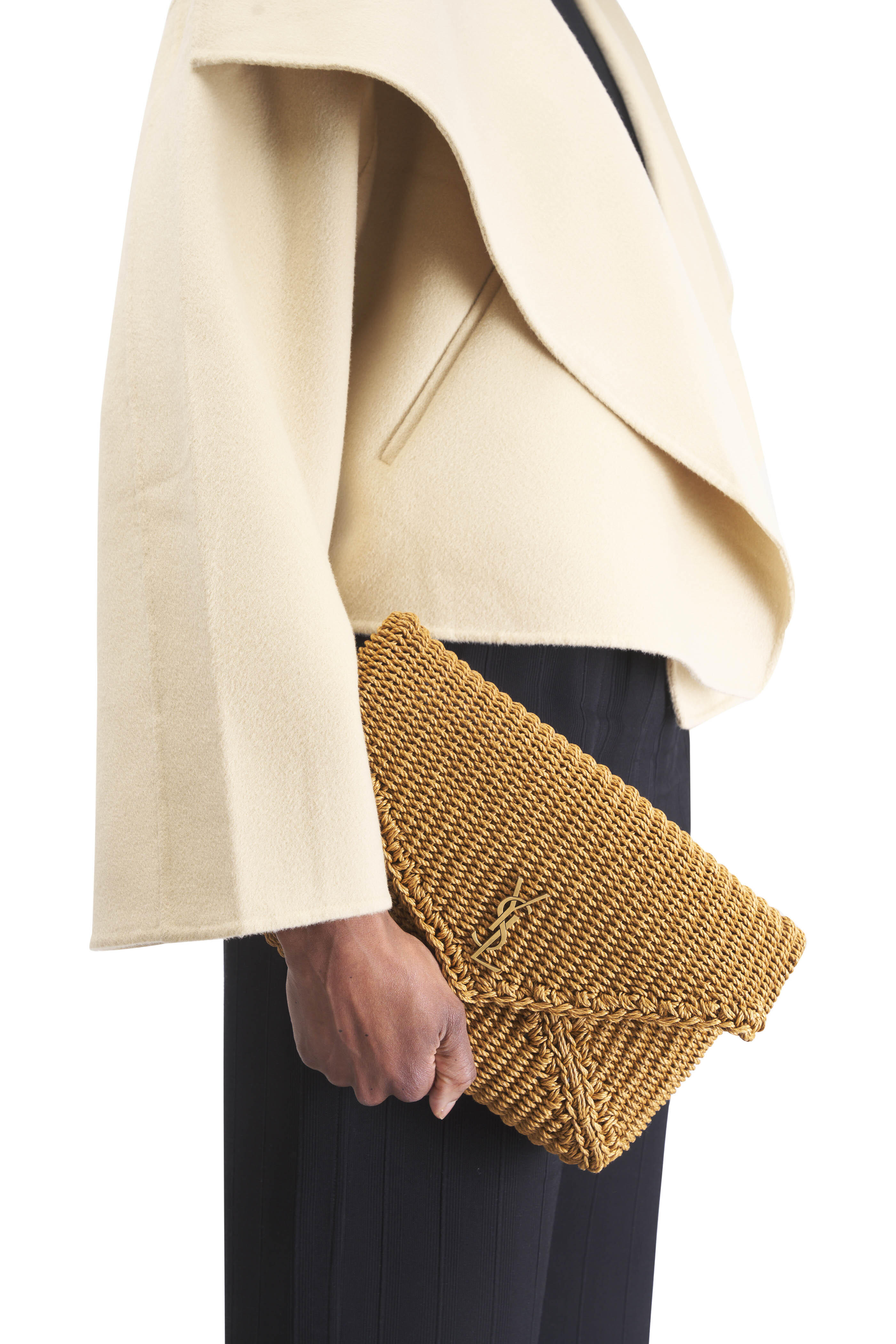 Saint Laurent - Large Busta Light Brown Rope Pouch