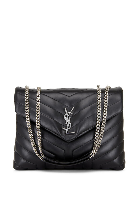 Saint Laurent - Loulou Black Leather Medium Shoulder Bag