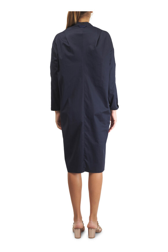 Zero + Maria Cornejo Fin Gaban Cotton Broadcloth Navy Dress - view 6