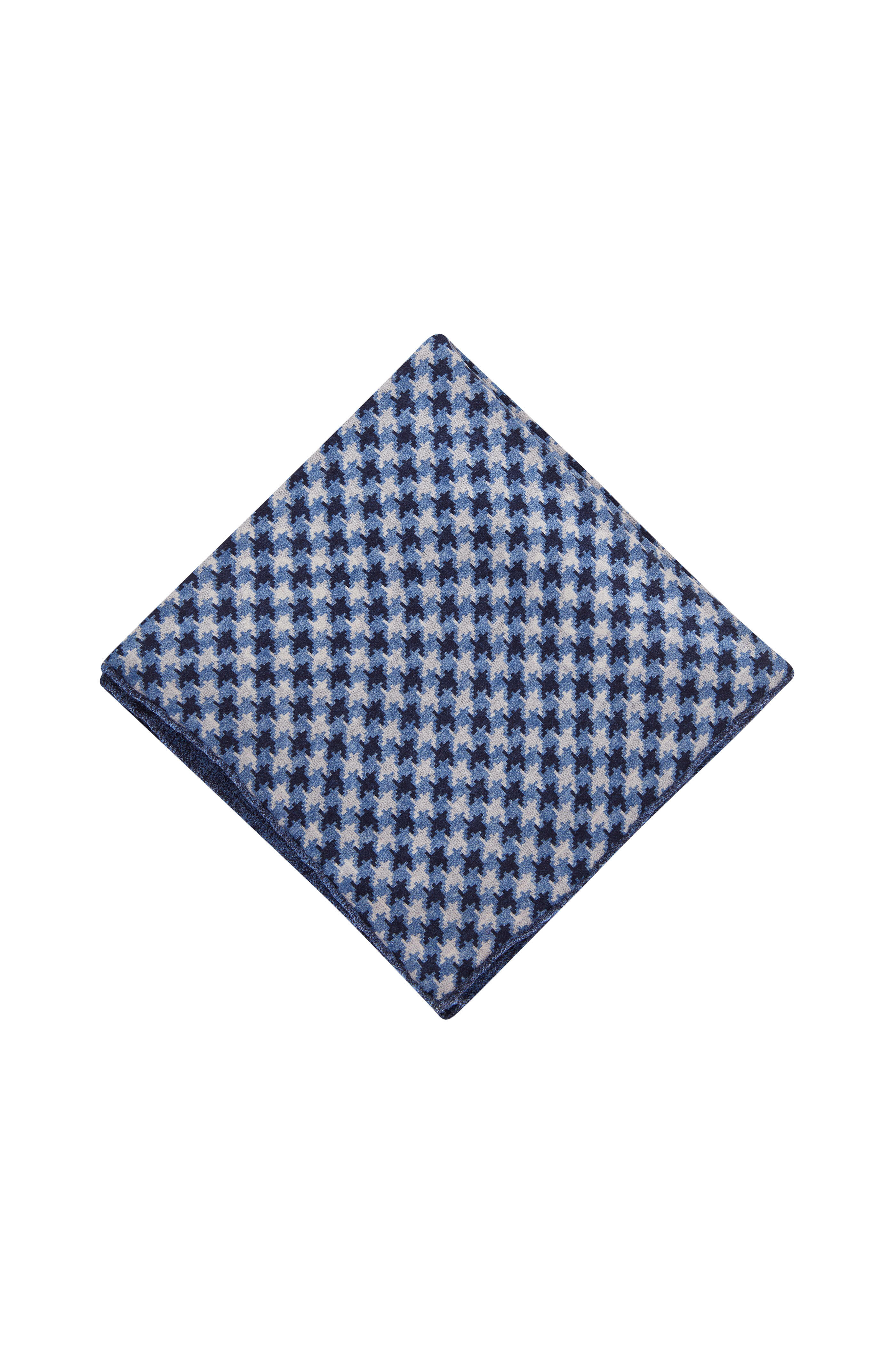 Gucci Double G And Polka Dot Silk Pocket Square In Blue