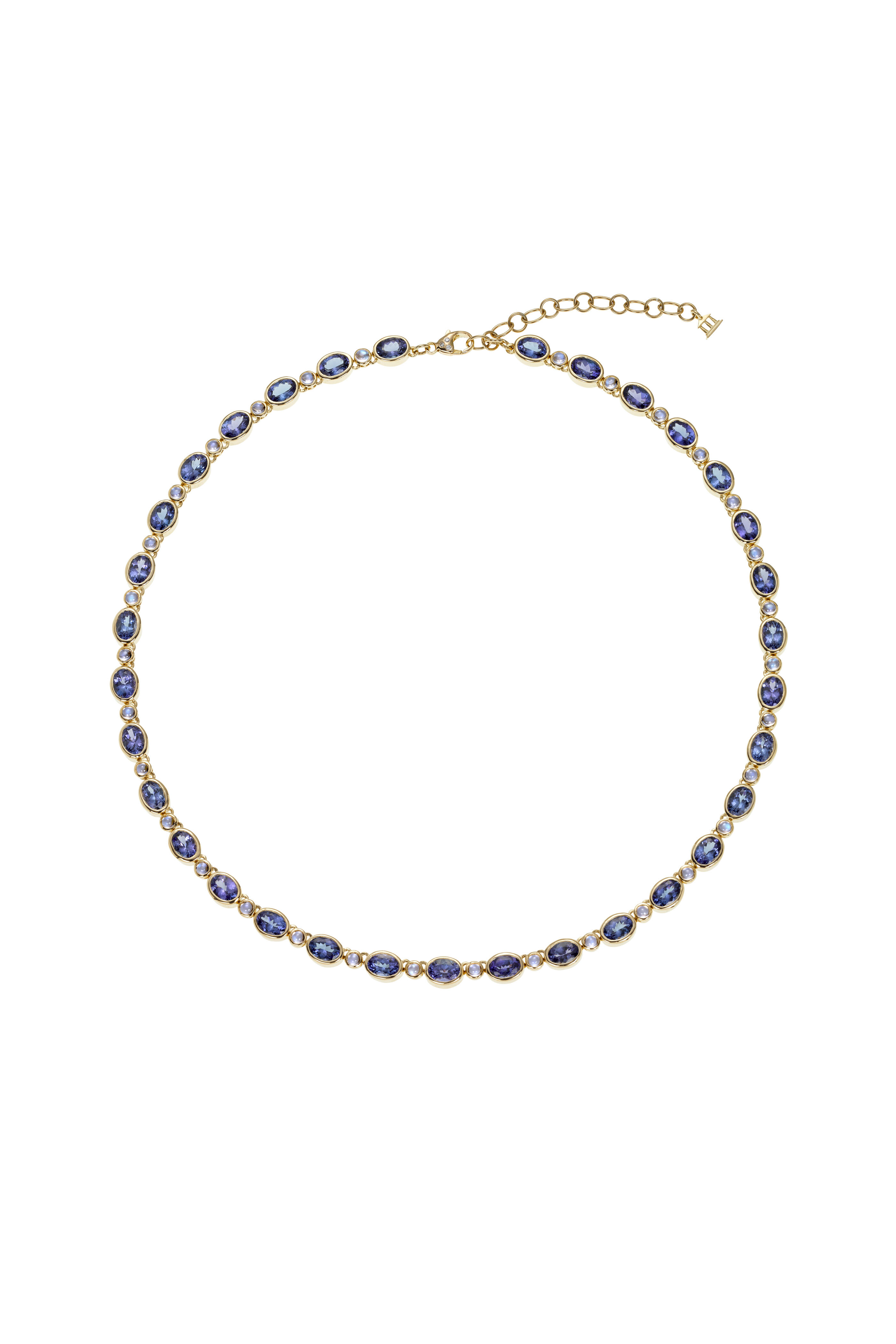 Temple St. Clair - Gold Blue Moonstone Tanzanite Diamond Necklace