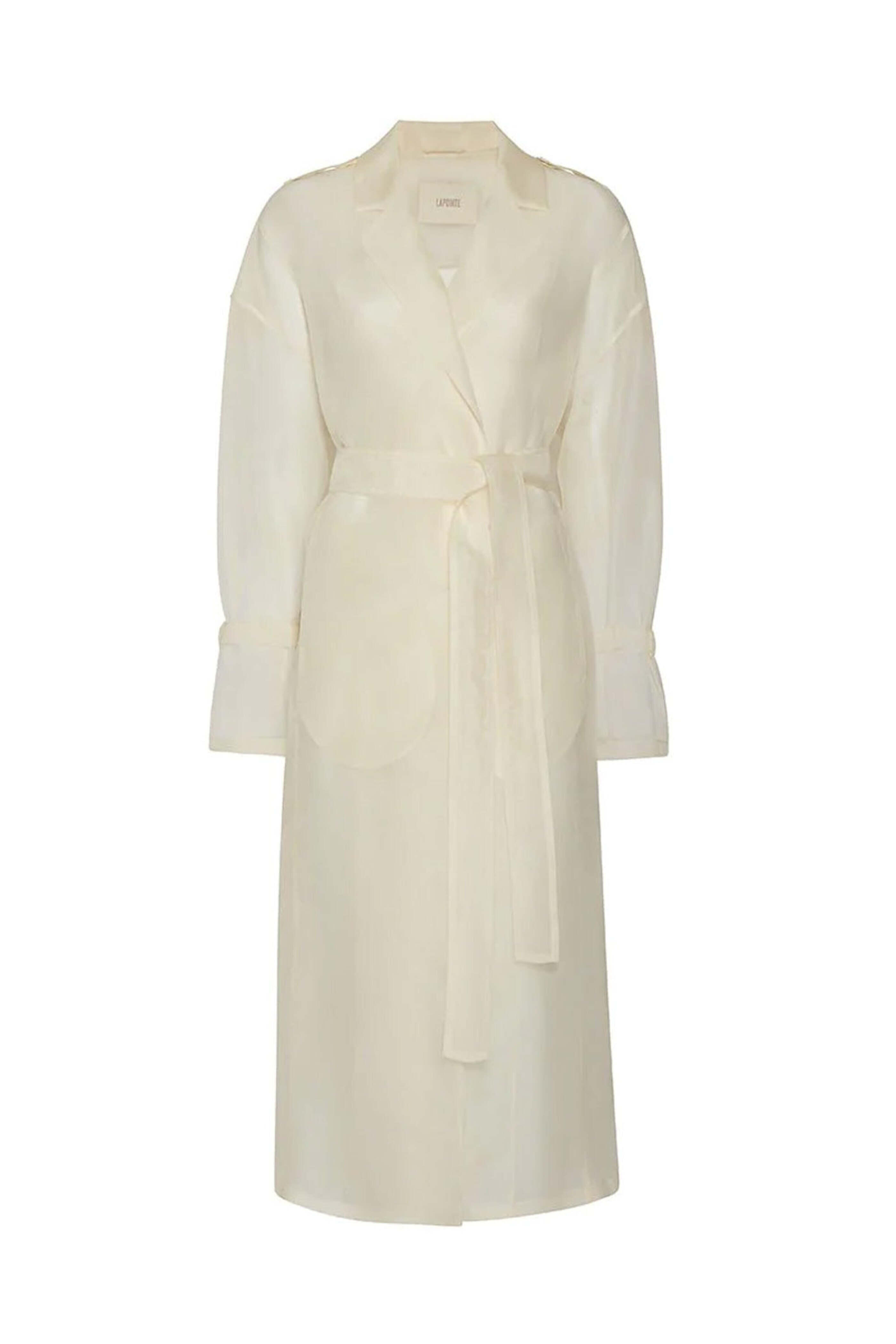LaPointe - Cream Organza Trench Coat