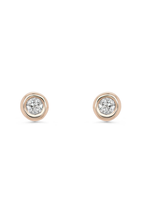 Kali Zoe 14k Yellow Gold Antique Diamond Zoe Studs - view 1