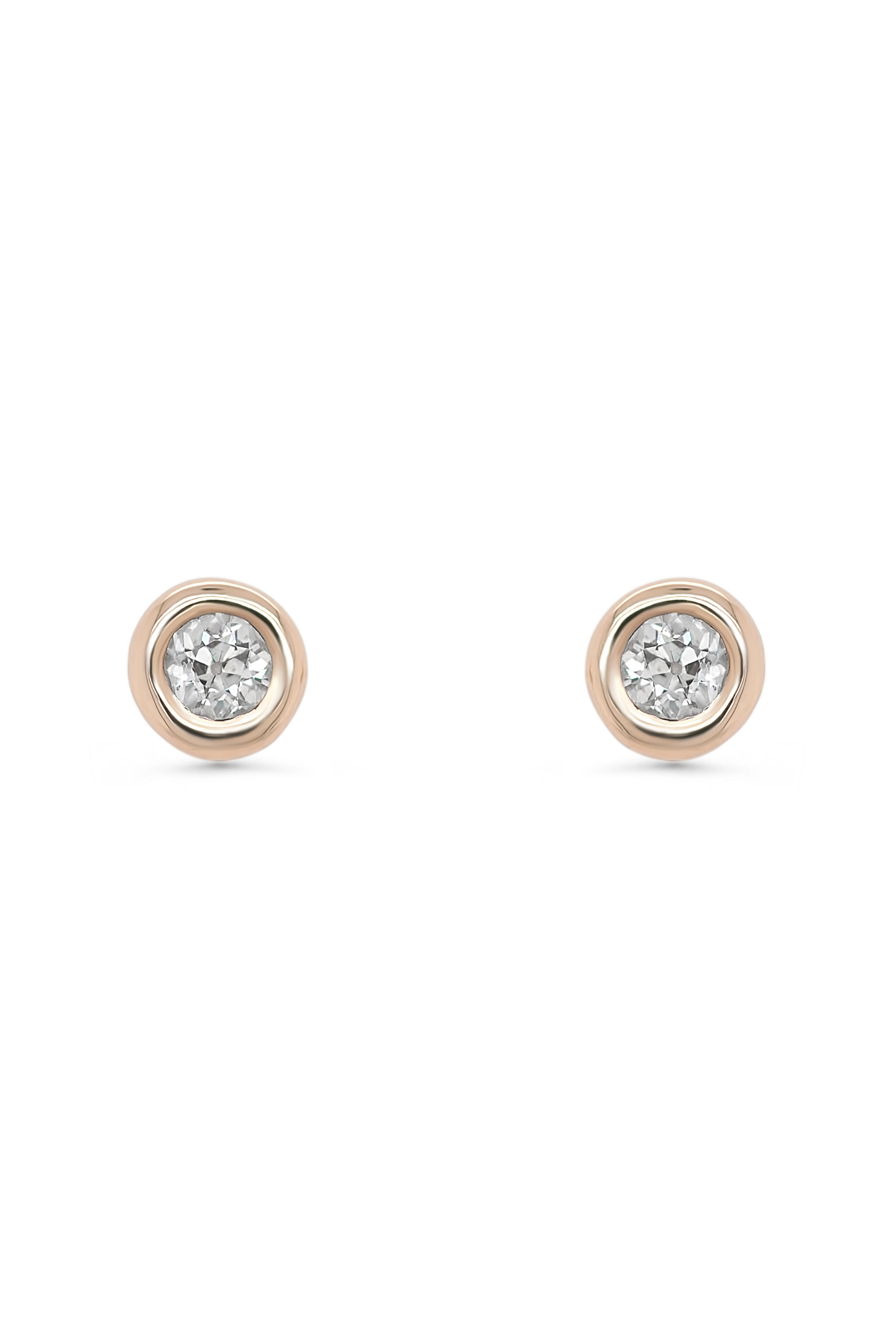 Kali Zoe - 14k Yellow Gold Antique Diamond Zoe Studs - view 1