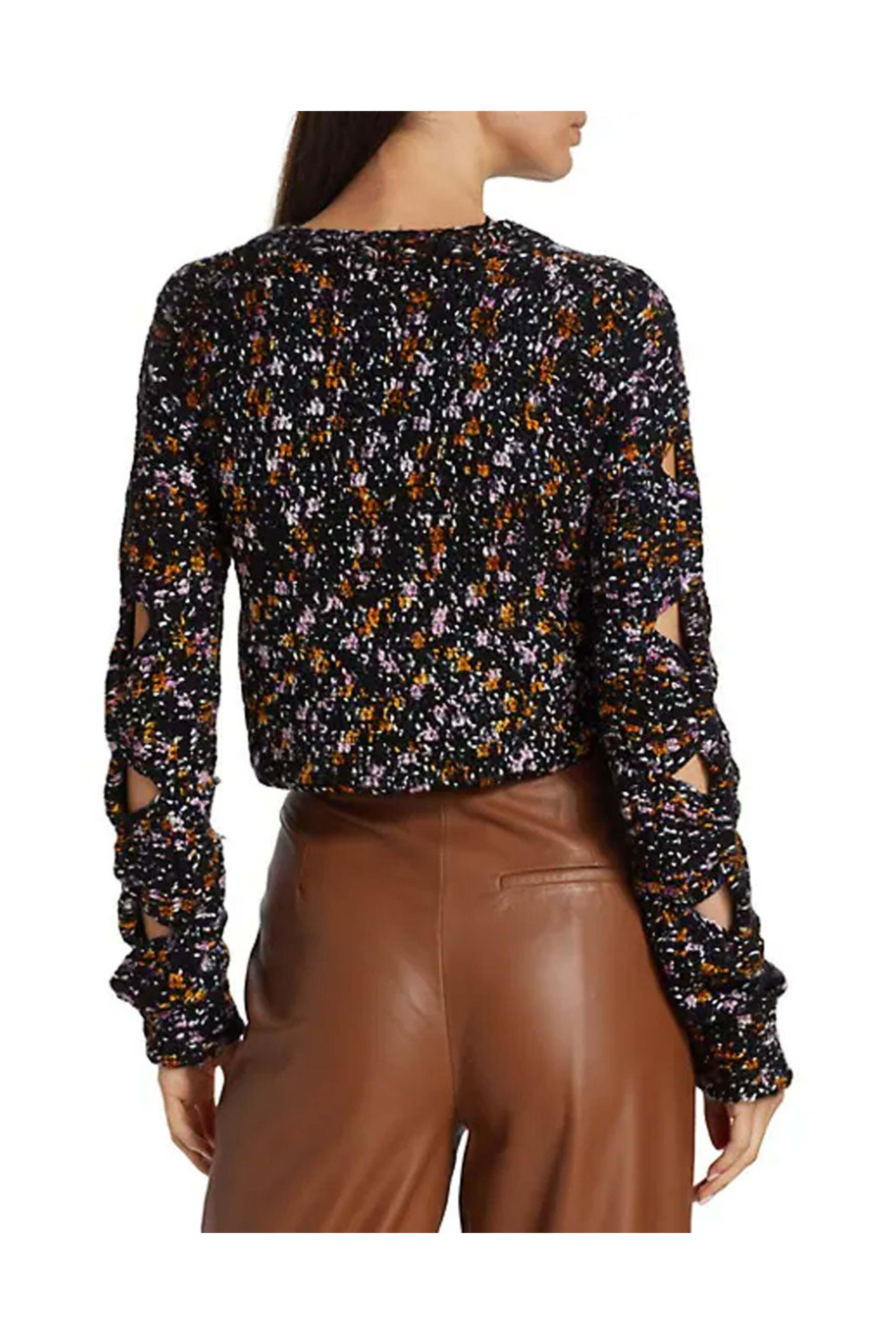 Sea NYC - Black Crochet Cut Out Sweater