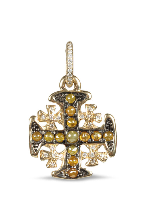 Loree Rodkin - Medium Black Diamond Gothic Cross Pendant