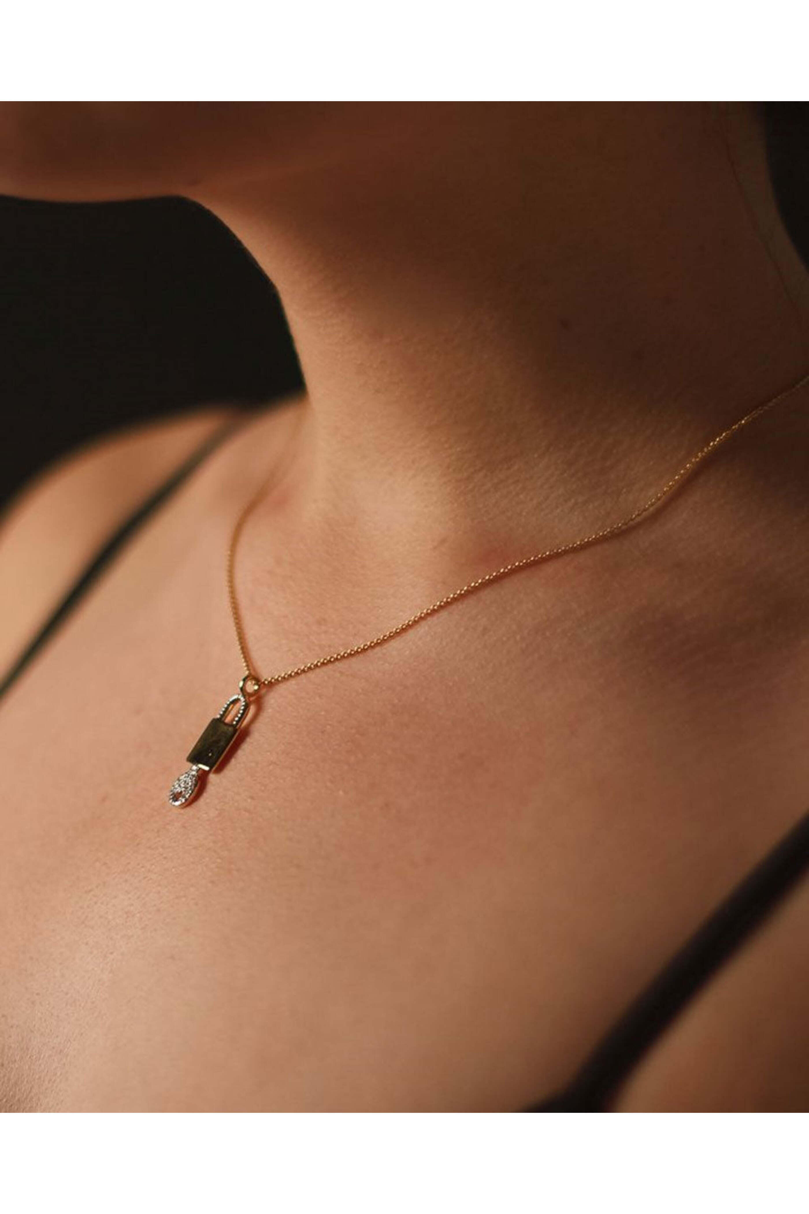 Pavé The Way Jewelry - Unlock Your Passion Padlock Key Necklace