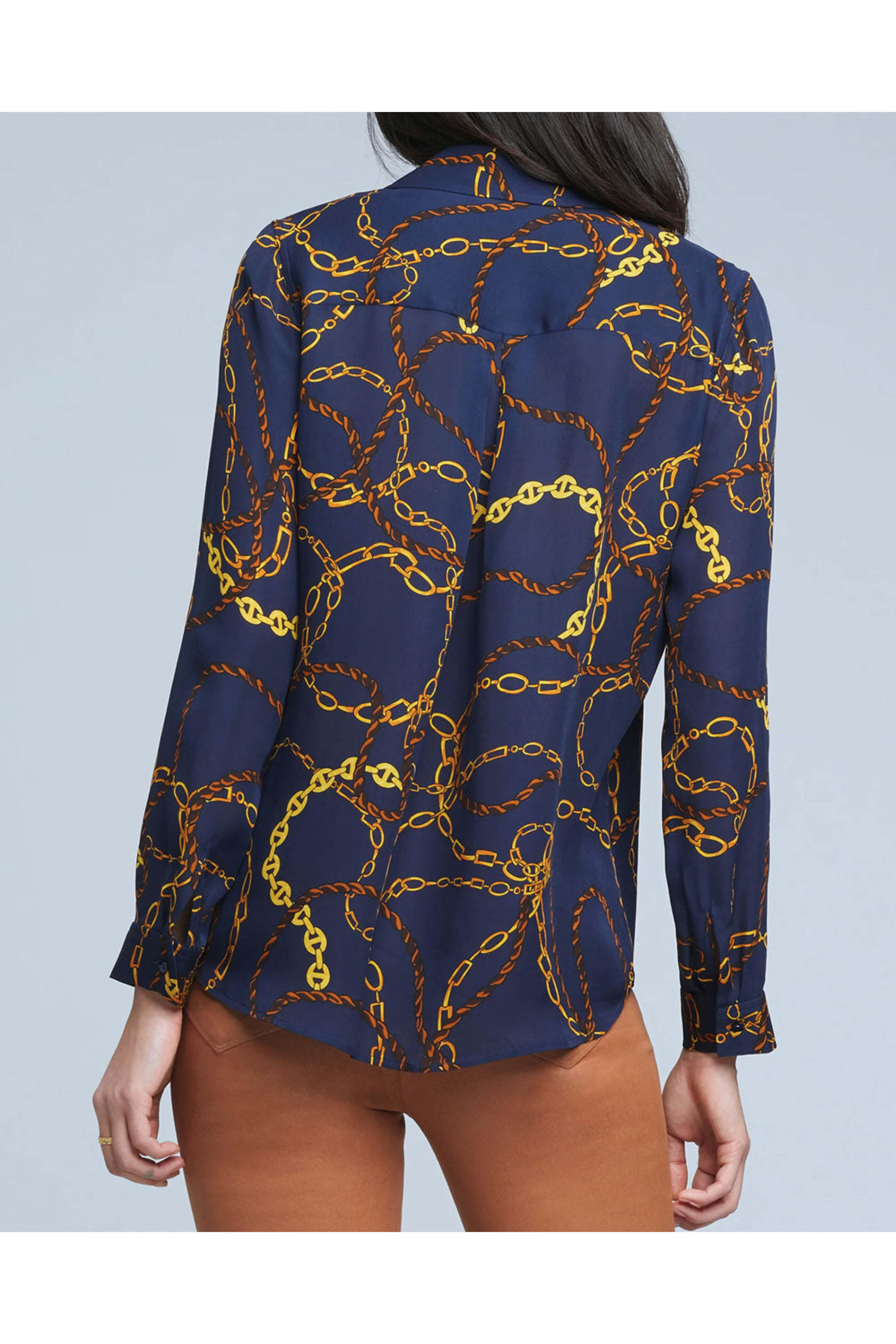 L'Agence - Midnight Lasso Chain Print Nina Blouse