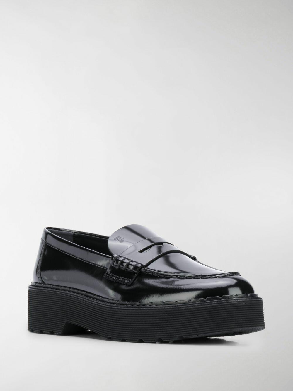 Tod's - Black Patent Leather Exaggerated Sole Penny Loafer