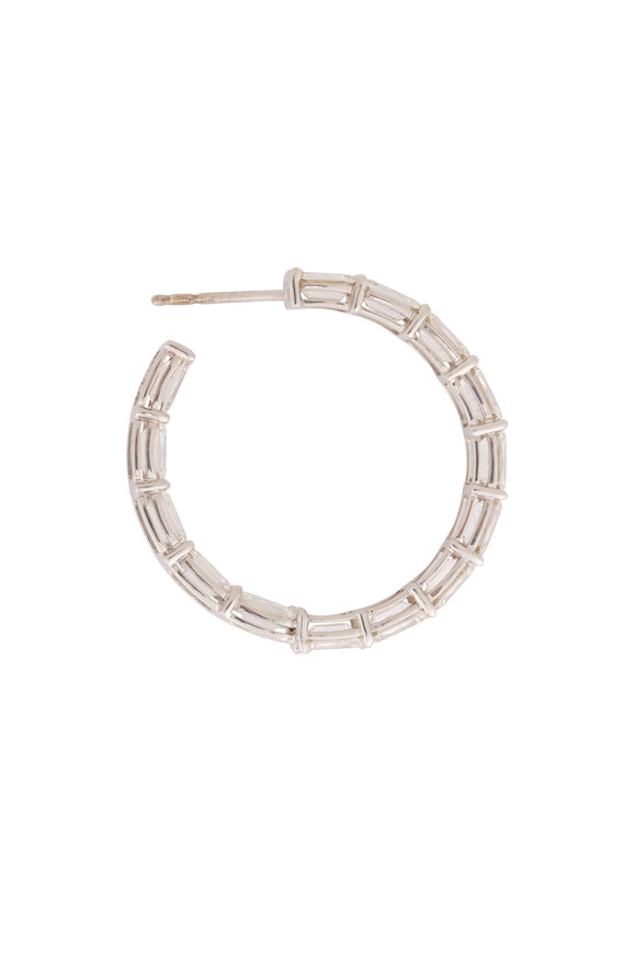 Kwiat 18k White Gold Ashoka Diamond Hoop - view 2