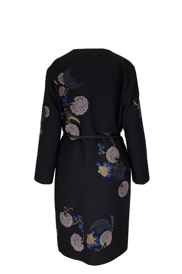 Lafayette 148 New York Black Embellished Belted Coat - view 3