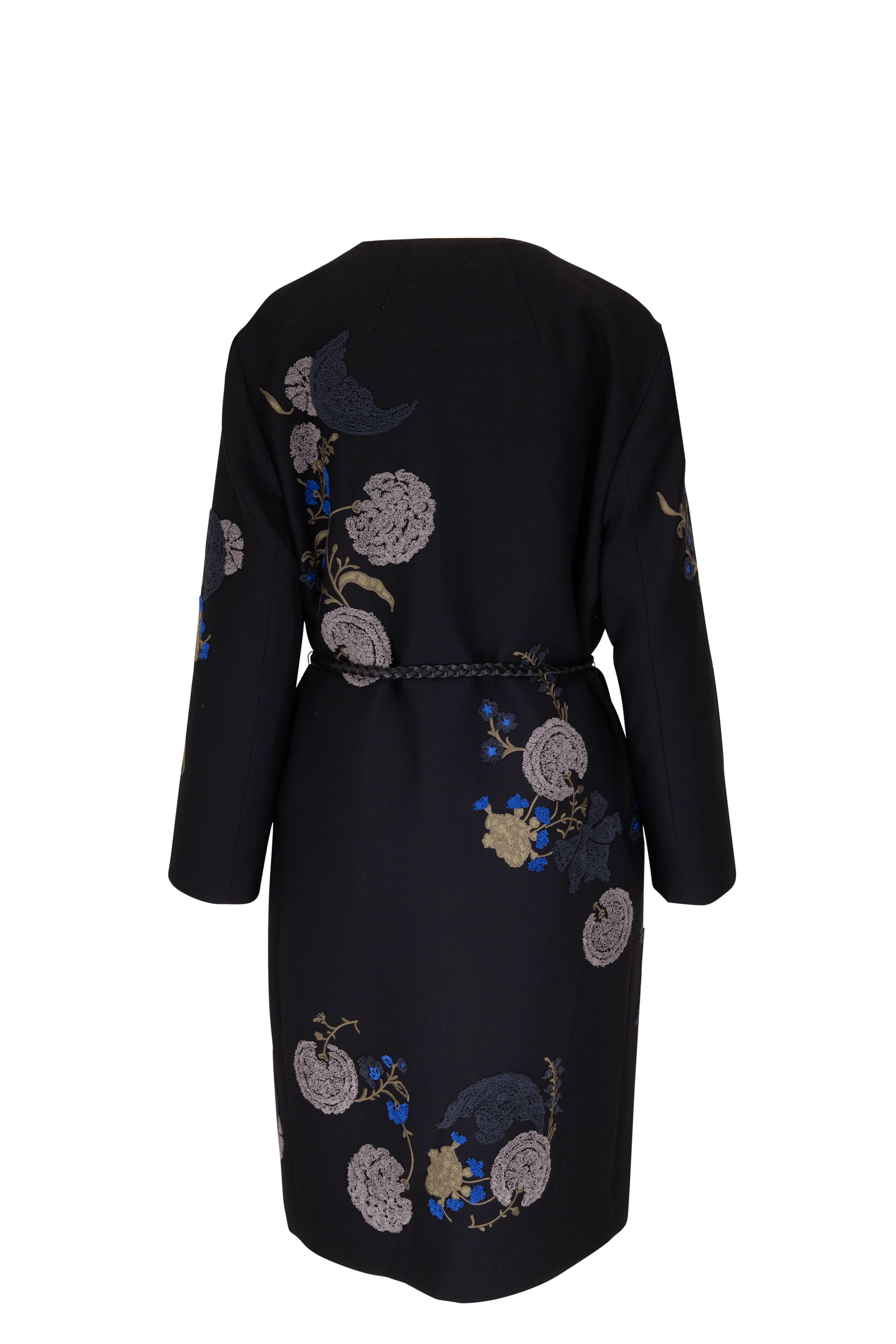 Lafayette 148 New York - Black Embellished Belted Coat