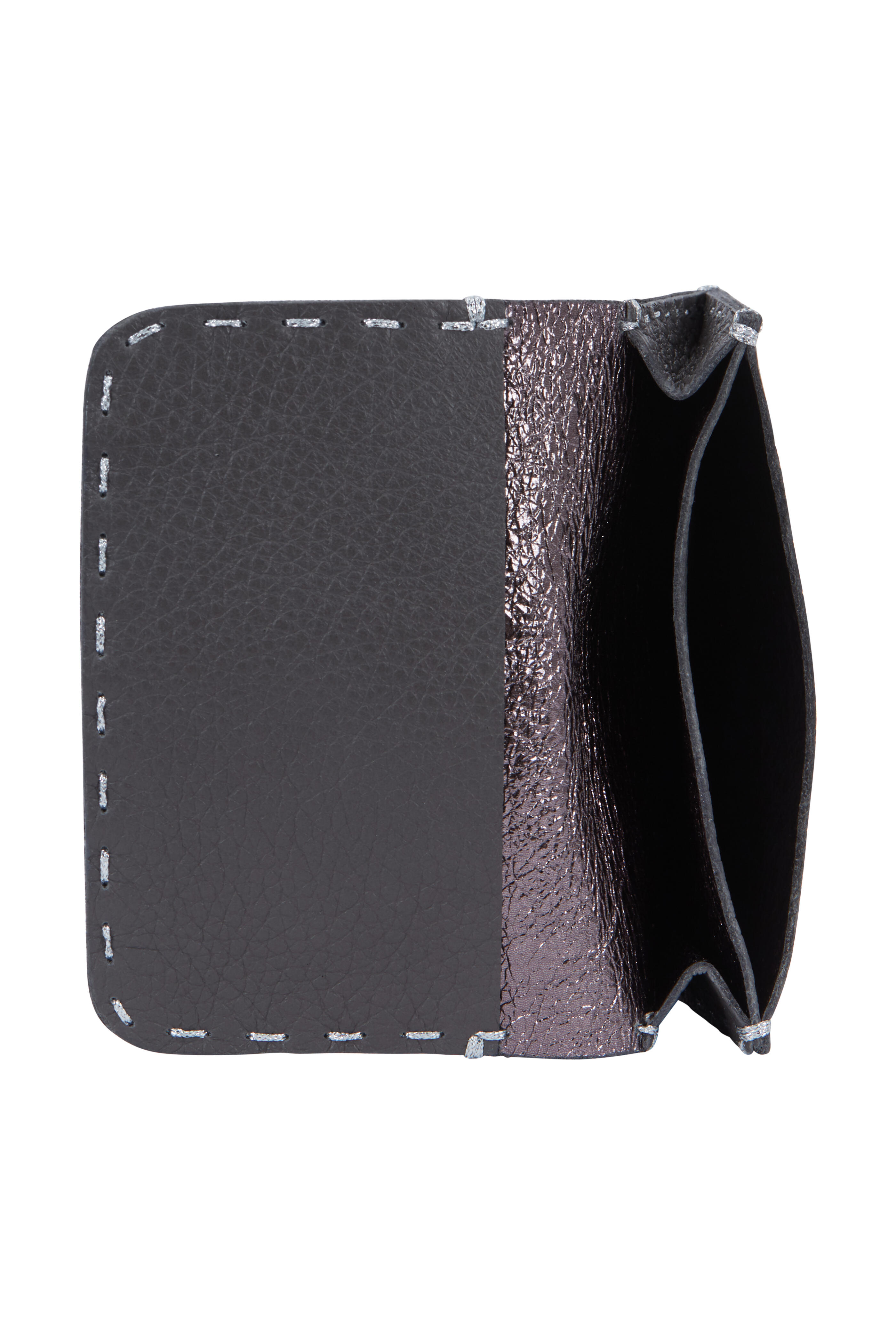 Henry Beguelin - Pablo Anthracite Leather Fold-Over Card Case