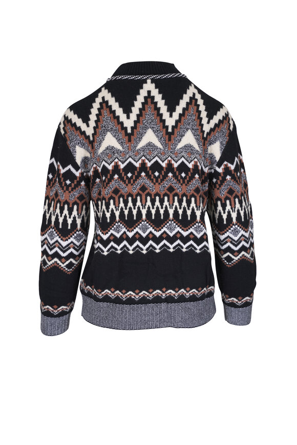 Bogner - Avena Intarsia Black Multi Mock Neck Sweater