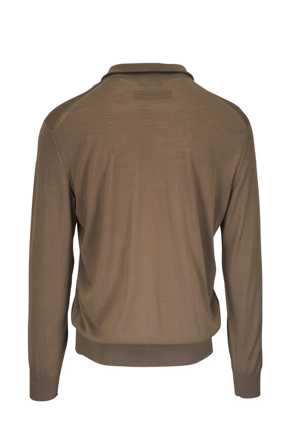 Zegna - Green High Performance Wool Quarter Zip Pullover