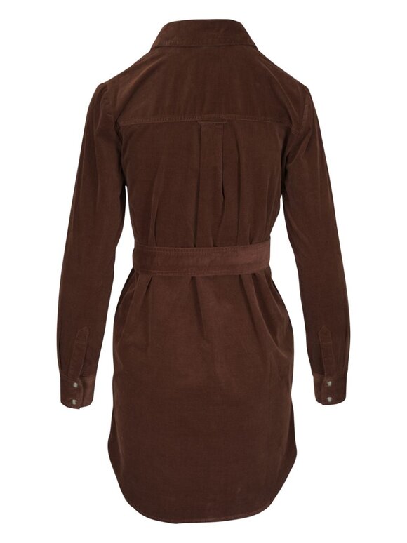 Veronica Beard - Ryan Dark Cocoa Corduroy Belted Mini Dress