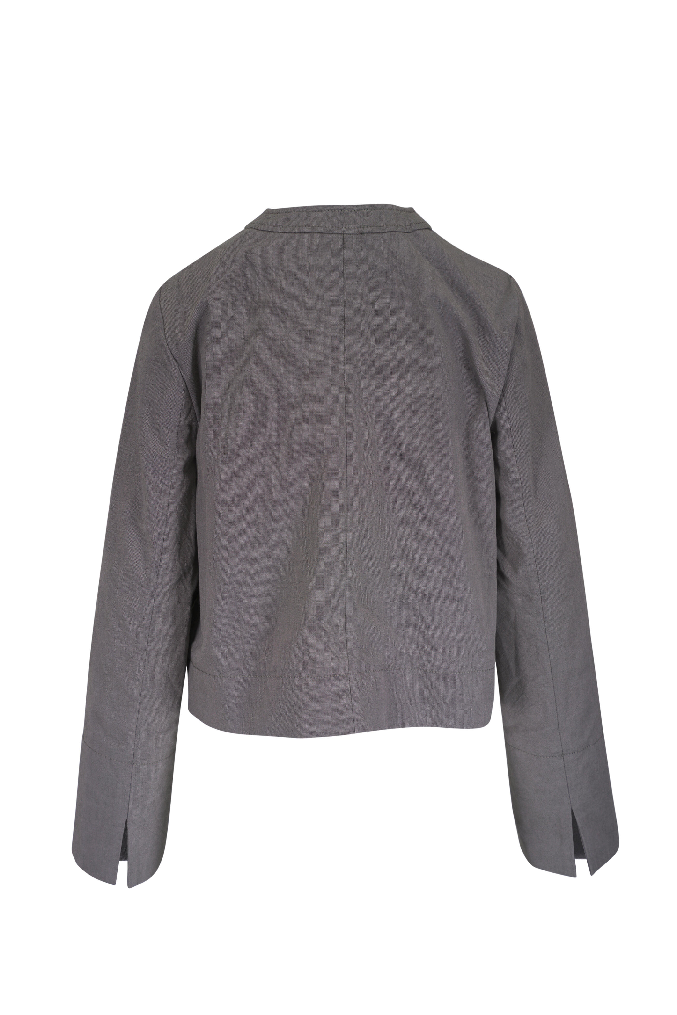 Odeeh - Black Copper Collarless Crop Jacket