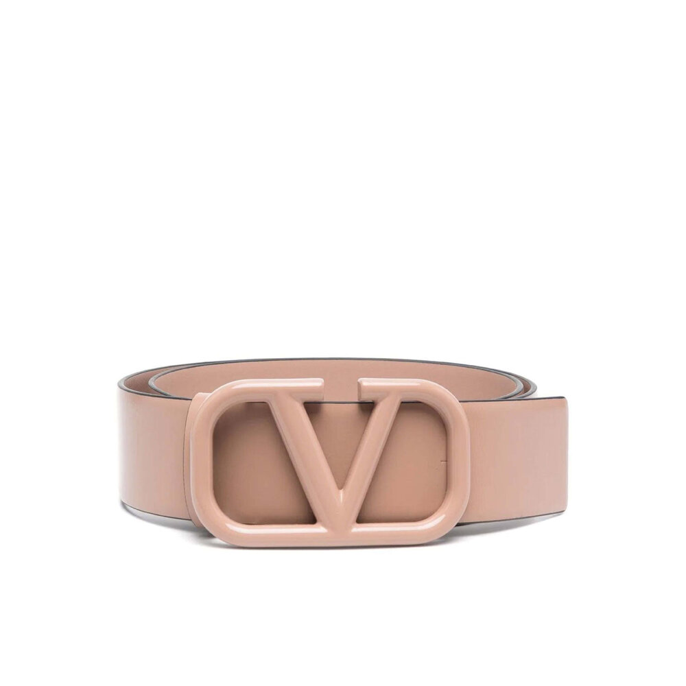 Valentino Garavani - VLogo Signature Leather Belt in Blush Pink