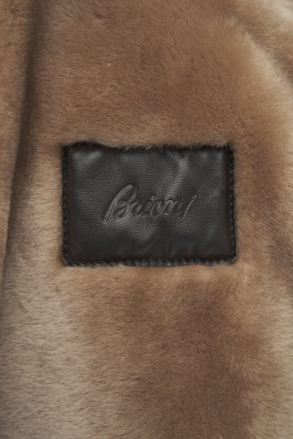 Brioni - Avaitor Brown Suede Shearling Jacket 