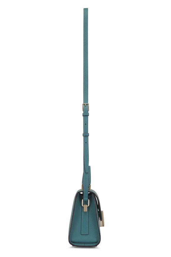 Valextra Micro Iside Bottle Green Leather Top Handle Bag - view 3