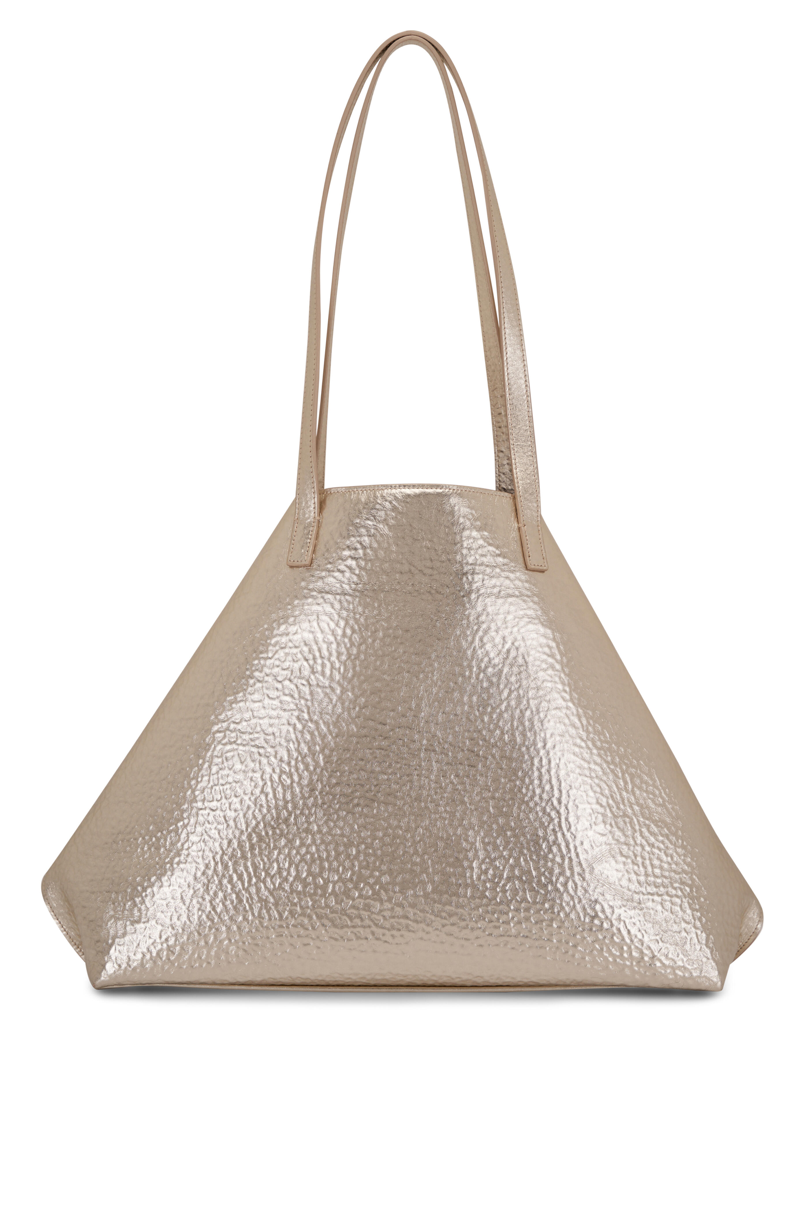 Akris Ai Stucco Metallic Leather Medium Shoulder Bag