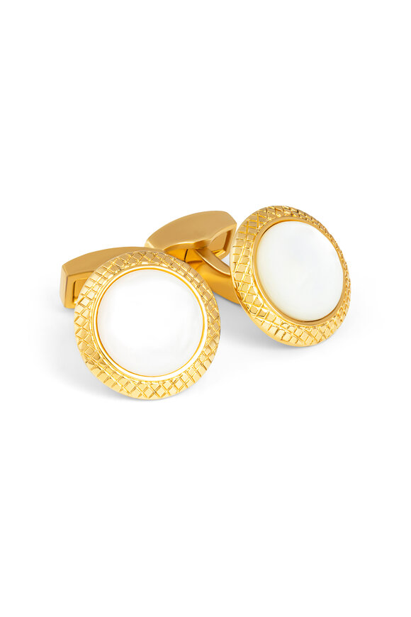 Tateossian - Mother of Pearl Bullseye Cufflinks