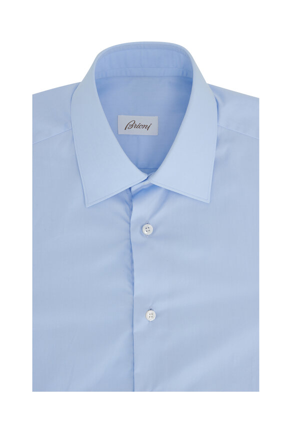 Brioni Blue Cotton Dress Shirt