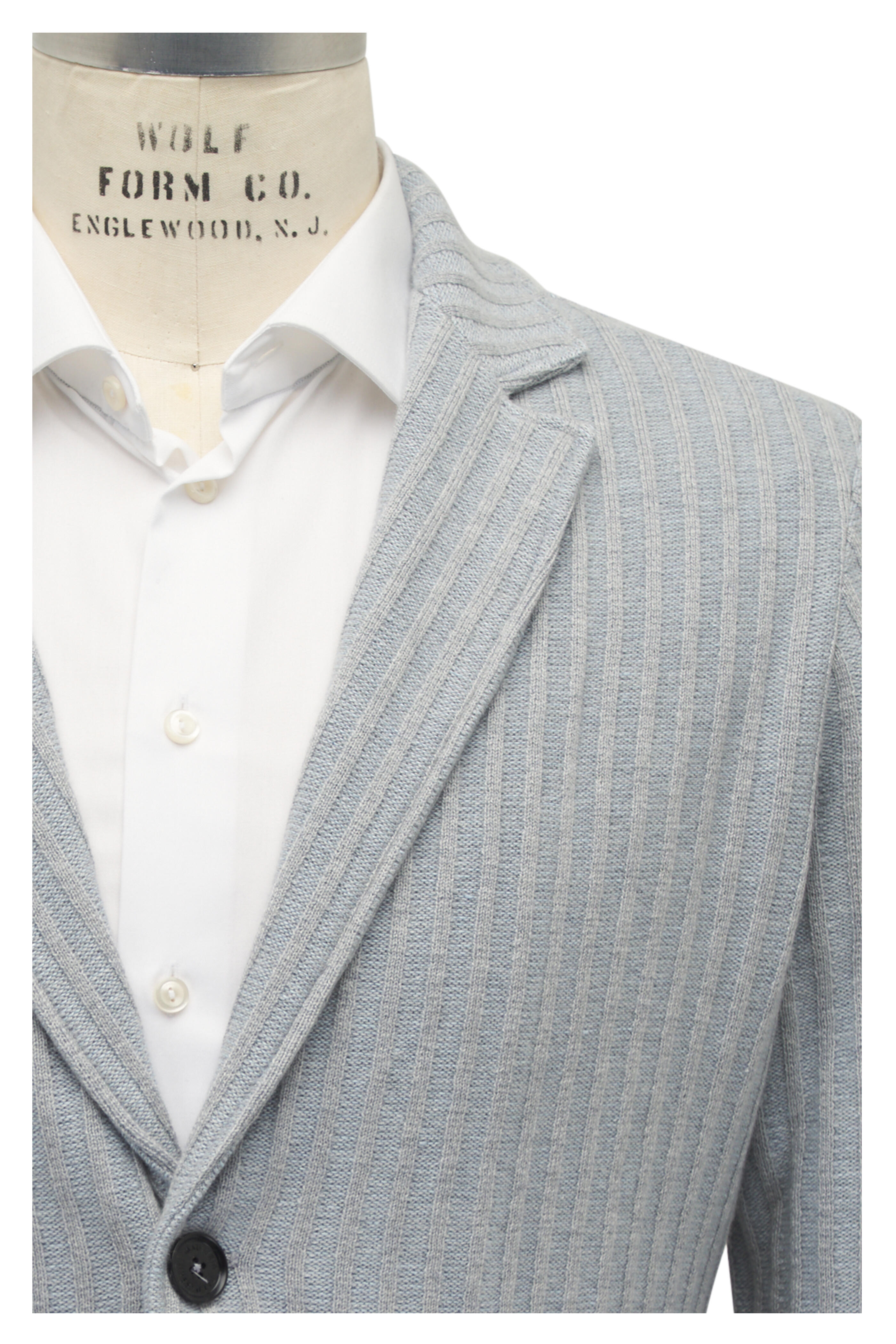 Maurizio Baldassari - Light Gray Ribbed Swacket