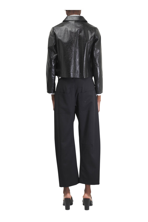 Nili Lotan Shon Black Wool Curved Pant - view 4