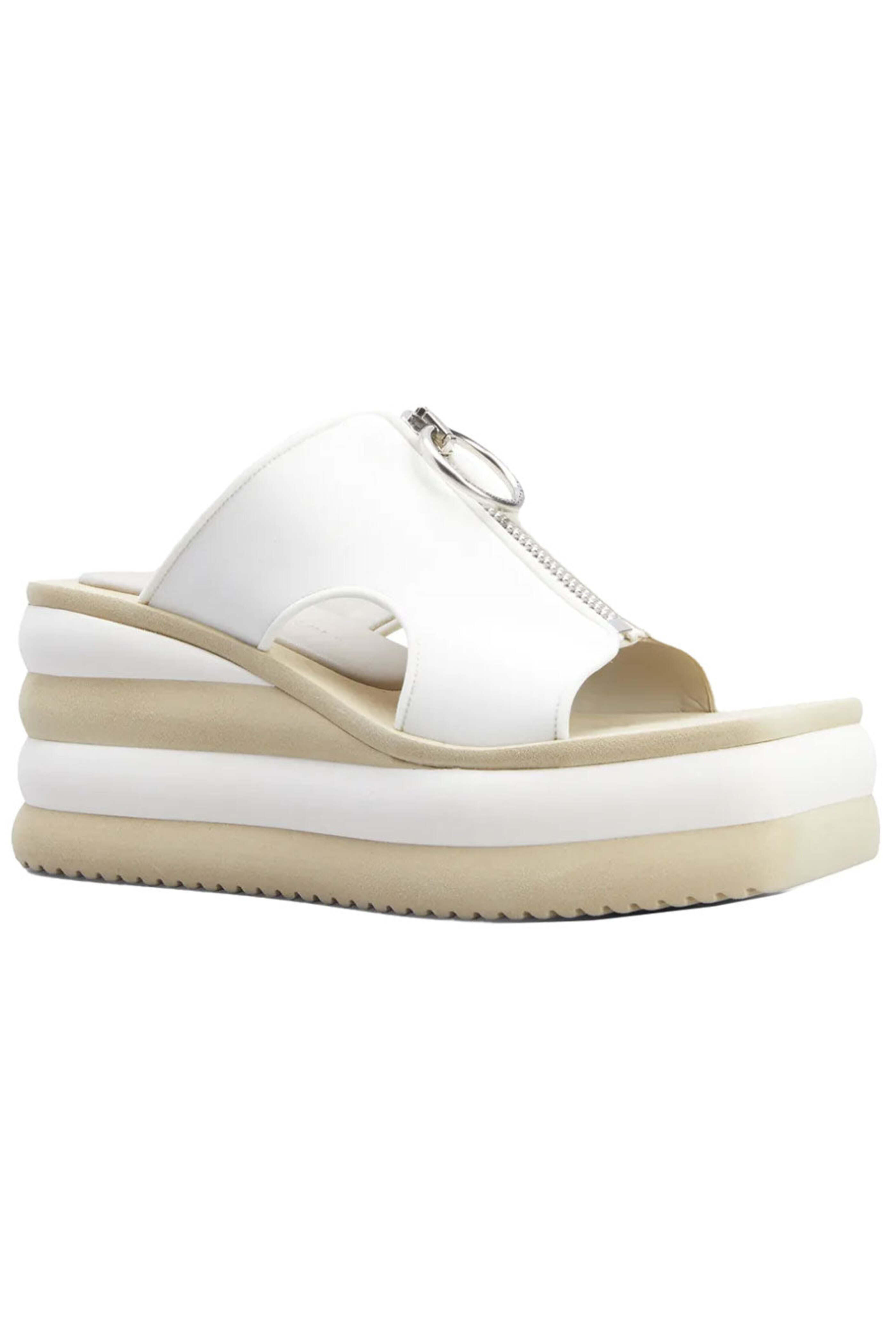 Stella McCartney - Scuba Zip Wedge Sandal in Milky