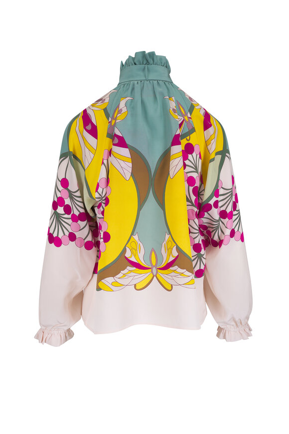 La DoubleJ Cerere Multicolor Print Silk Blouse - view 3